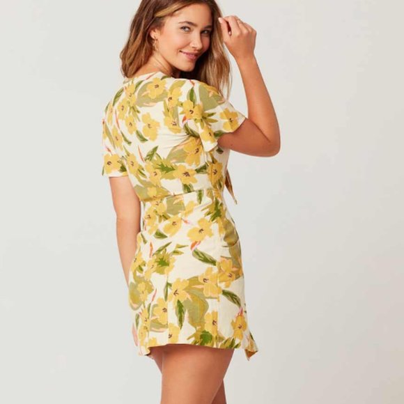 L SPACE Floral Tie front cut out Dress-Sz M (NWT) - Picture 3 of 10